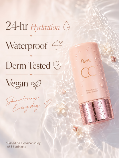 CC Tinted Serum – Shade-Adaptive Coverage, 24H Hydration & Waterproof Wear