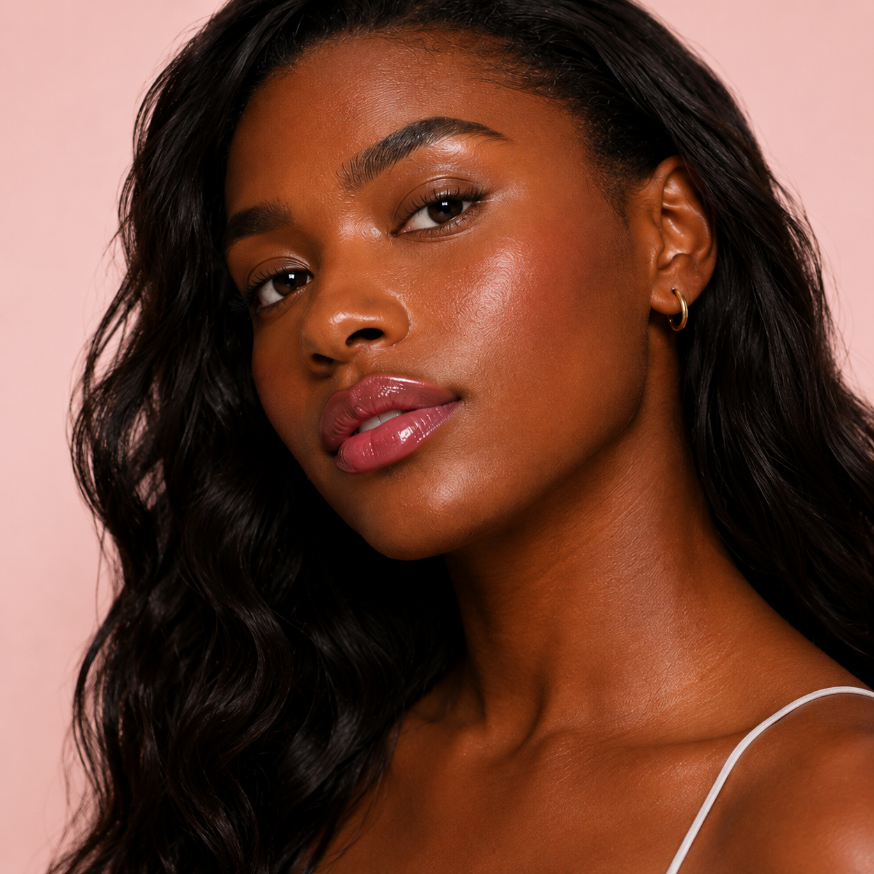 Lip color on deep skin tone