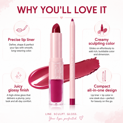 lip sculptor & liner - 3-in-1 lip combo: lip liner, lipstick & lip gloss