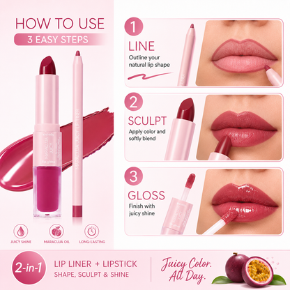 lip sculptor & liner - 3-in-1 lip combo: lip liner, lipstick & lip gloss