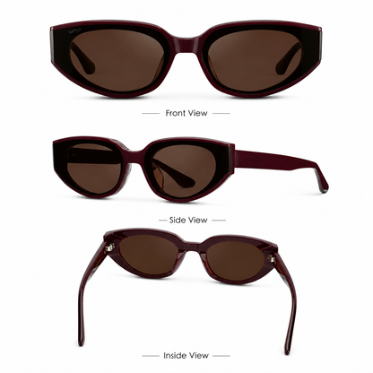 Modern Flat-Lens Cat-Eye Sunglasses Eyewear Shades