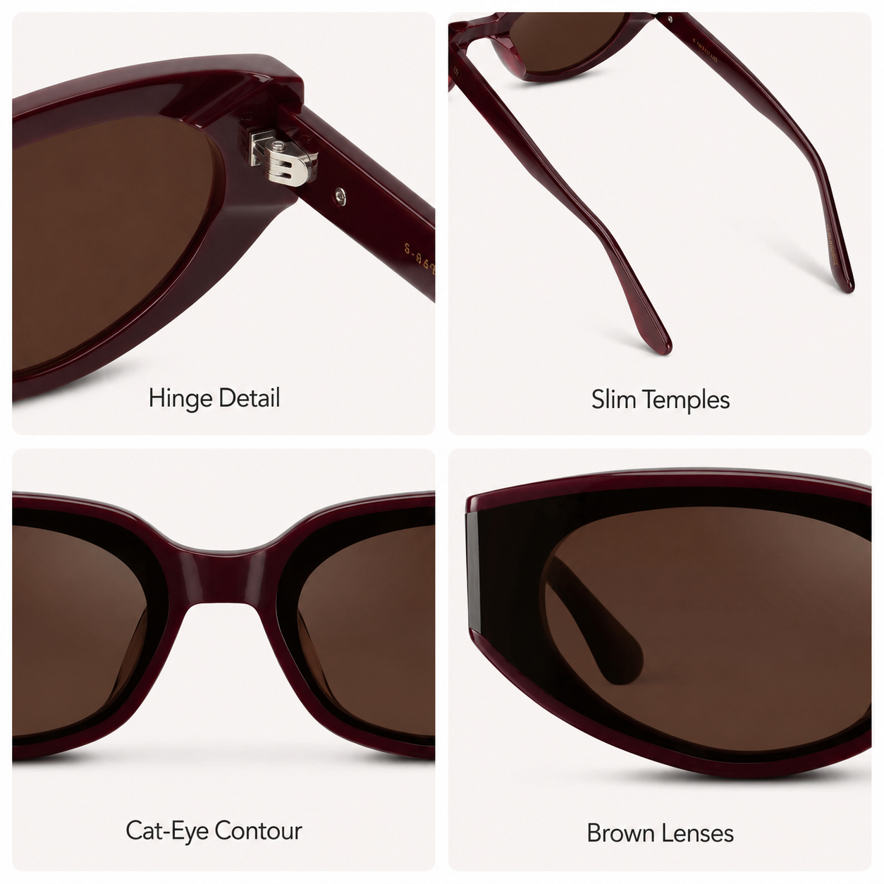 Modern Flat-Lens Cat-Eye Sunglasses Eyewear Shades